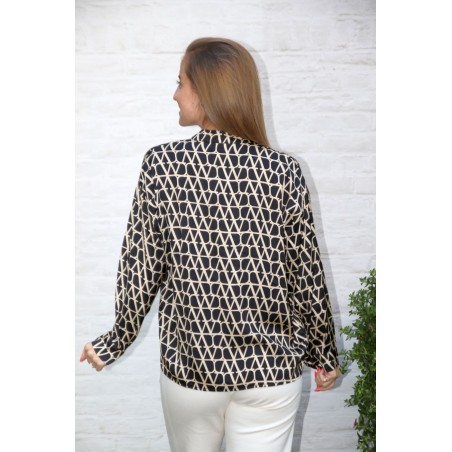 Zijde blouse Giann letterprint