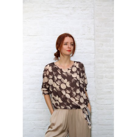 Crepe blouse Gertrude bollenprint