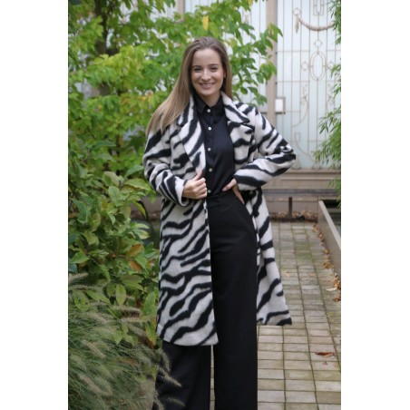 Wollen jas Givanio zebraprint