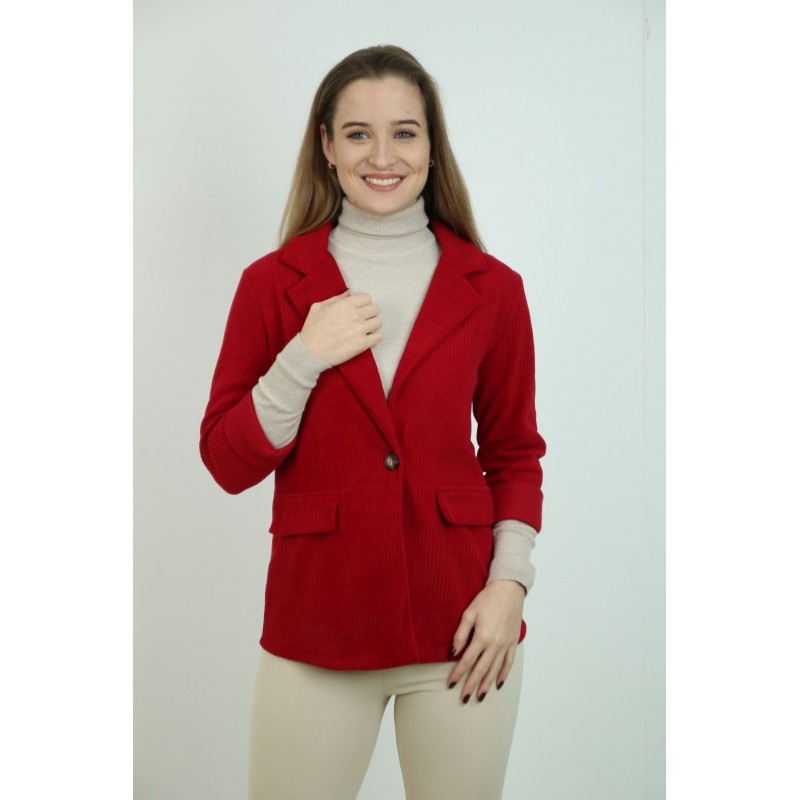 Geribde velour blazer Houdayfa