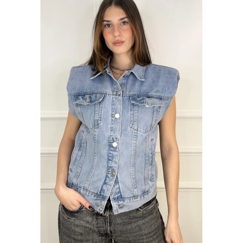 Mouwloze denim jacket Juliet