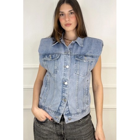 Mouwloze denim jacket Juliet